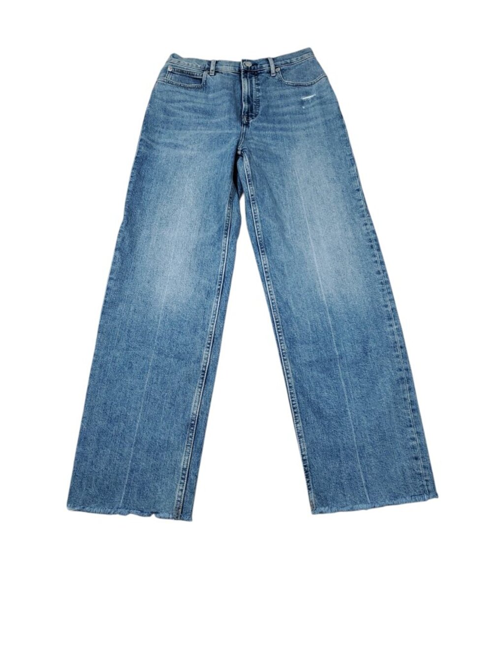Everlane 27 Long Way High Jean Distressed Medium Wash Blue Stretch Size 27L